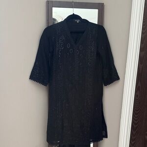 Chic Black Lace Tunic